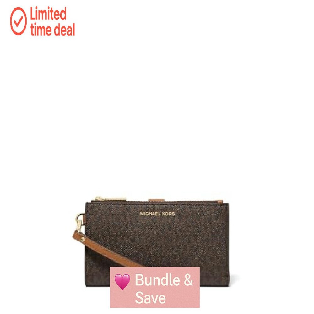 Signature Canvas Double Zip Wristlet with Detacha… - image 2